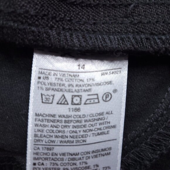 Old Navy Womens Rockstar Pull On Jeggings 14 Black Distressed Frayed Hem - Picture 8 of 8